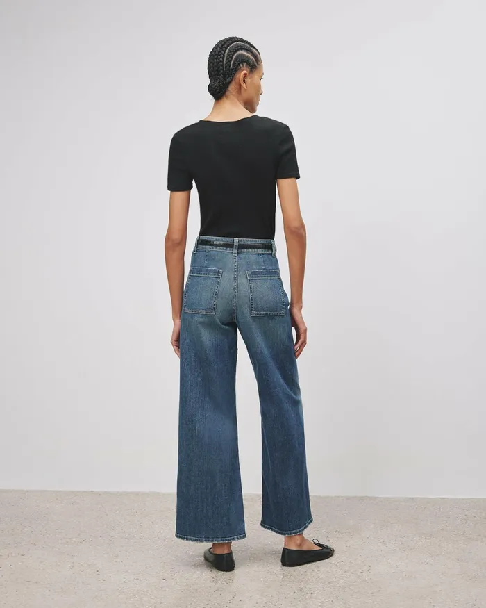 Women Tees Nili Lotan LORENE HENLEY Dark Navy