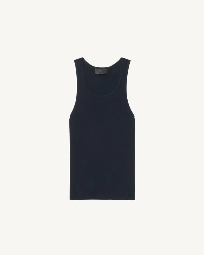 Women Tees Nili Lotan LOTTIE KNIT TANK Dark Navy