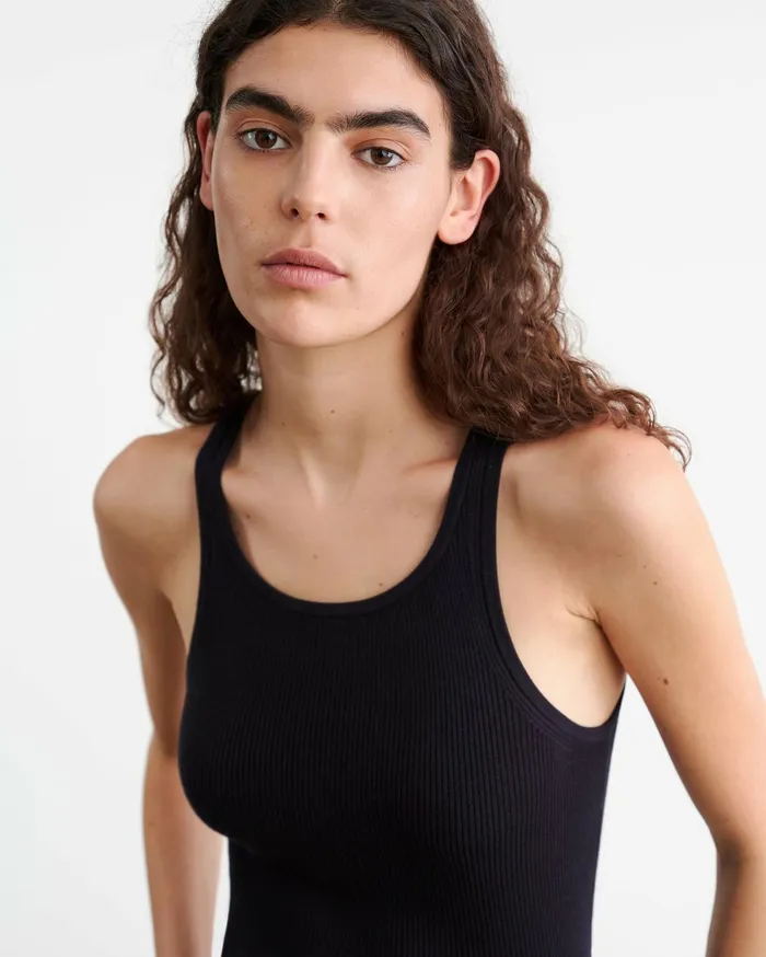 Women Tees Nili Lotan LOTTIE KNIT TANK Dark Navy