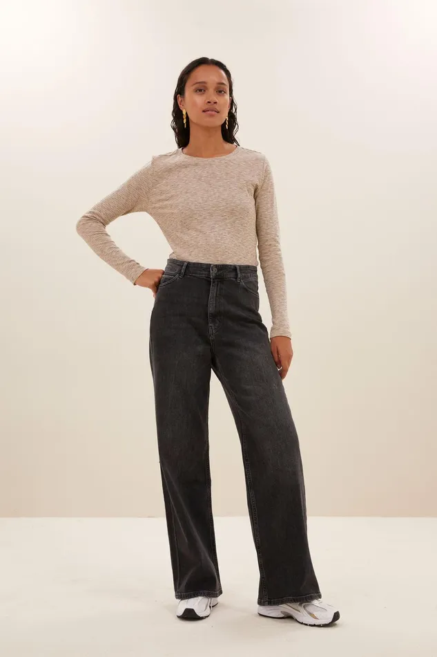 Women Tops and Shirts Bybar Basic Ls Thin Stripe Top Pecan Women Tops and Shirts Bybar Basic Ls Thin Stripe Top Pecan