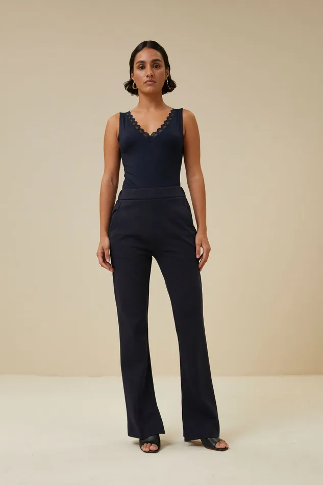 Women Tops and Shirts Bybar Lace Singlet Dark Navy