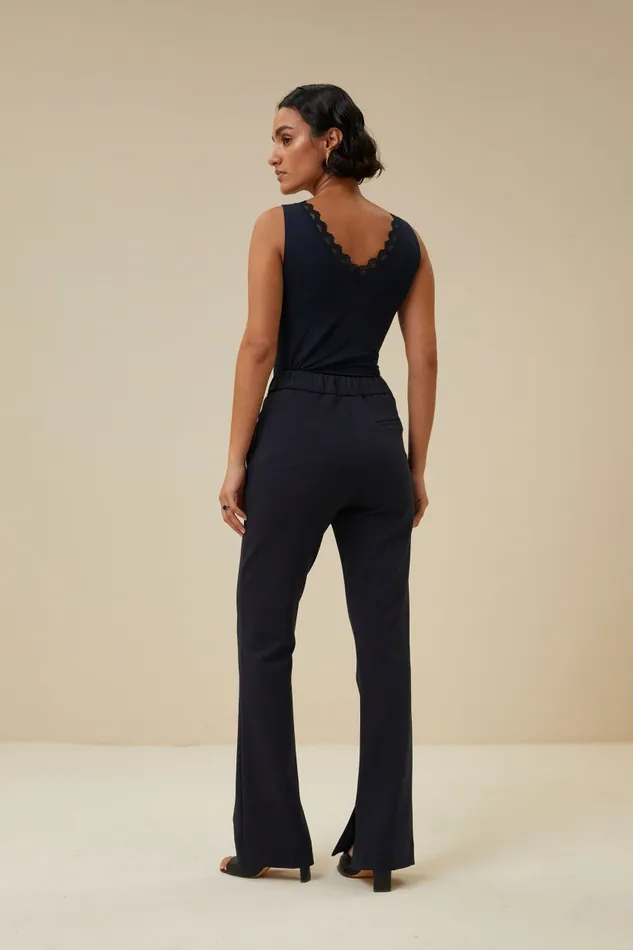Women Tops and Shirts Bybar Lace Singlet Dark Navy