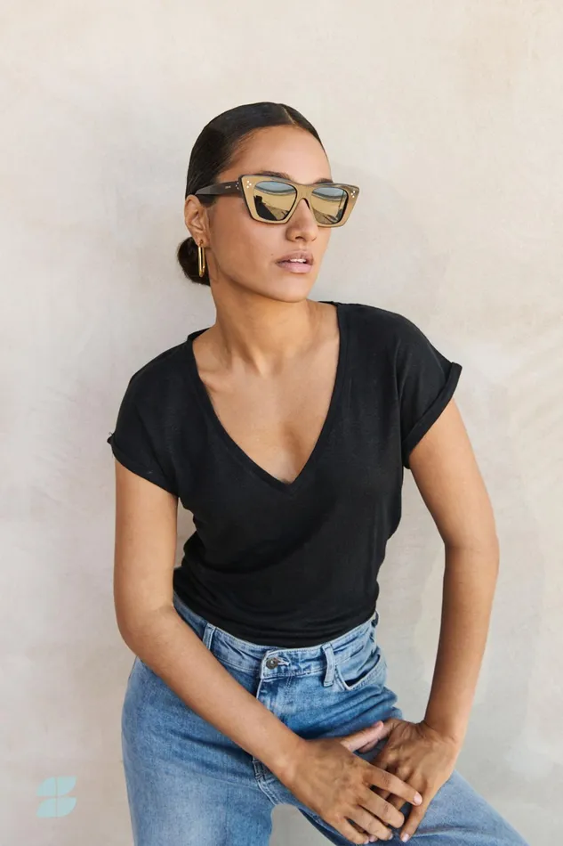 Women Tops and Shirts Bybar Mila Linen Top Black