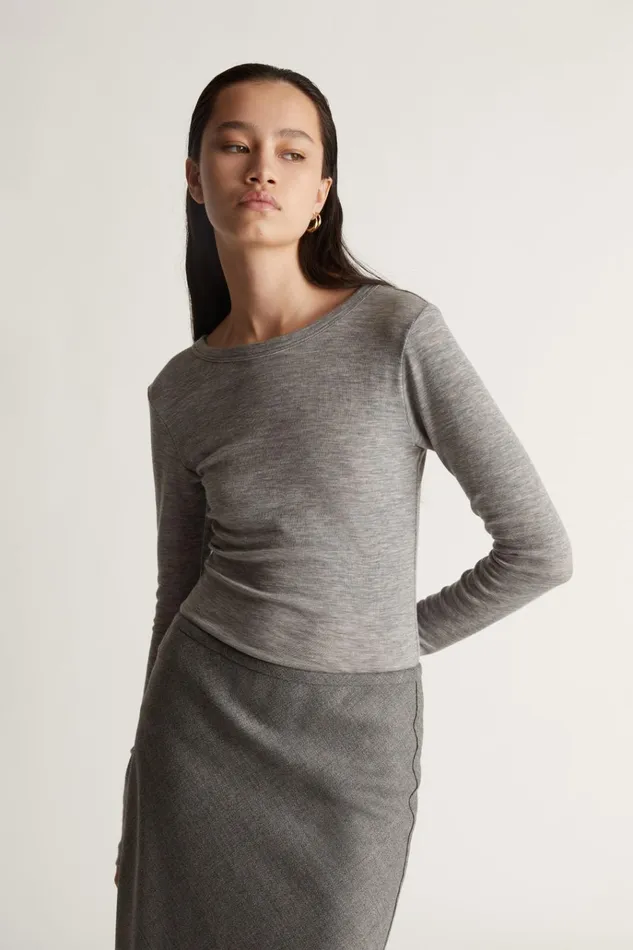Women Tops And Shirts Lee Mathews Billy LS Top Billygrey