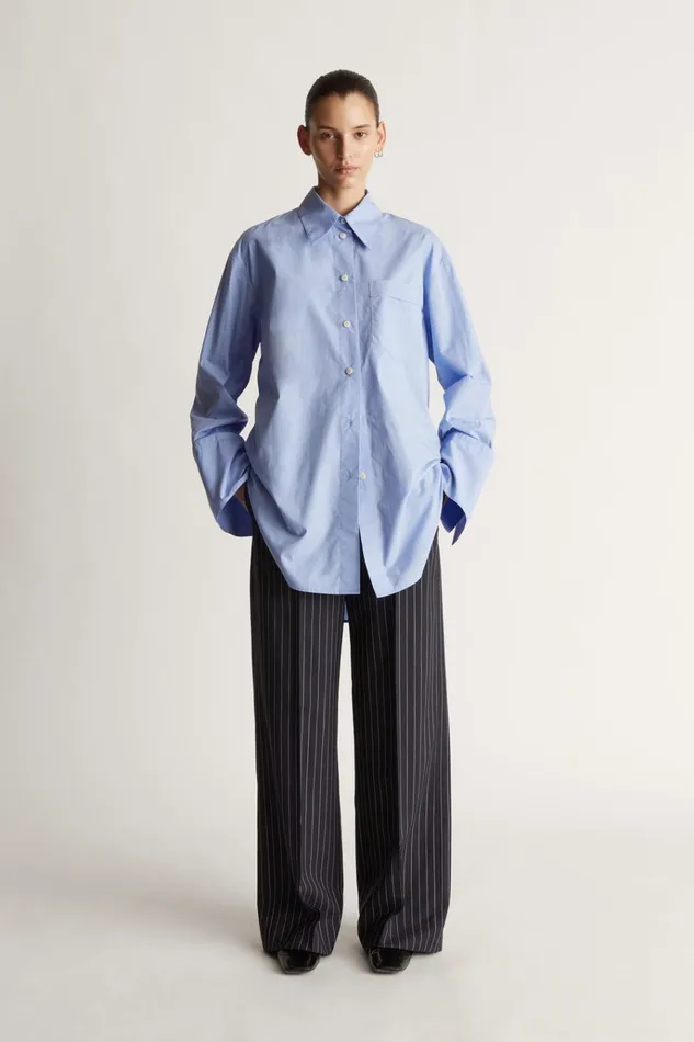 Women Tops And Shirts Lee Mathews Harriet LS Shirt Blue