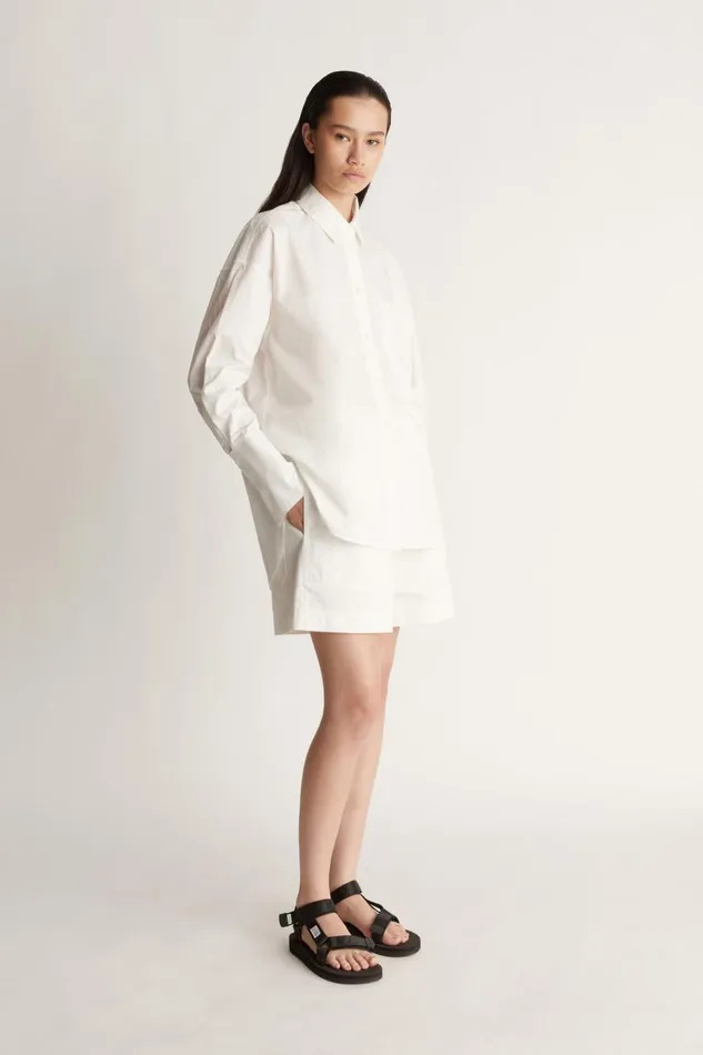 Women Tops And Shirts Lee Mathews LM Poplin LS Shirt Natural
