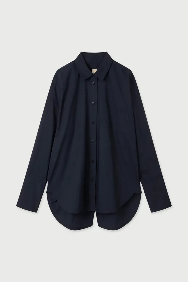 Women Tops And Shirts Lee Mathews LM Poplin LS Shirt Navy
