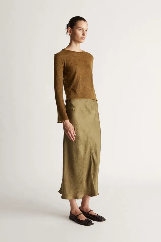 Women Tops And Shirts Lee Mathews Mila LS Top Tobacco