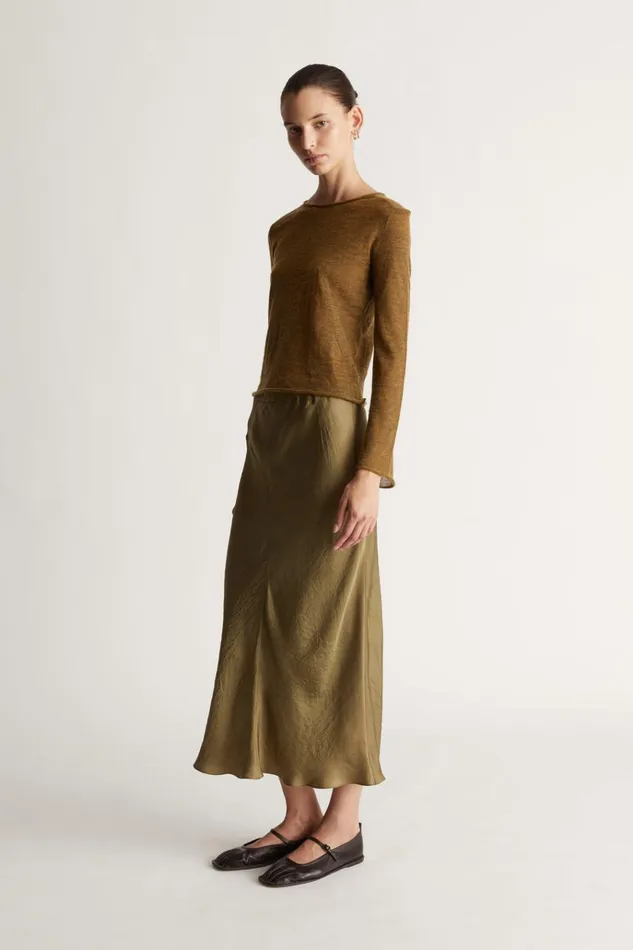 Women Tops And Shirts Lee Mathews Mila LS Top Tobacco