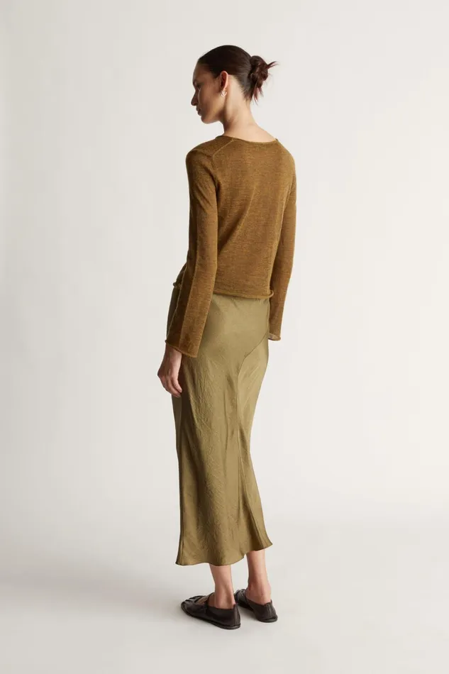 Women Tops And Shirts Lee Mathews Mila LS Top Tobacco