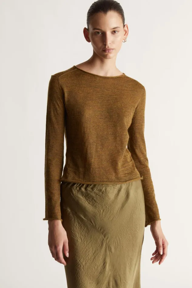 Women Tops And Shirts Lee Mathews Mila LS Top Tobacco