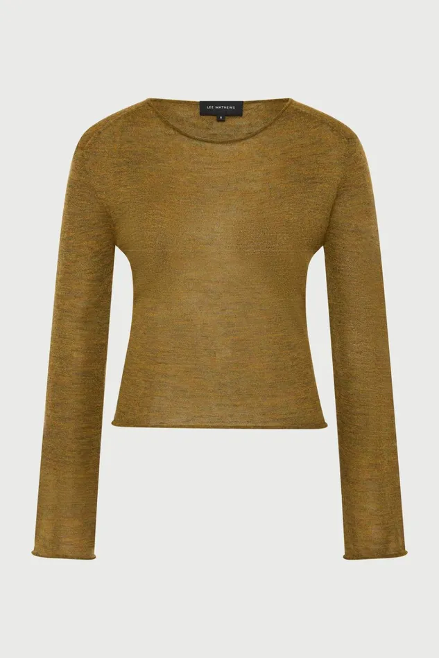 Women Tops And Shirts Lee Mathews Mila LS Top Tobacco