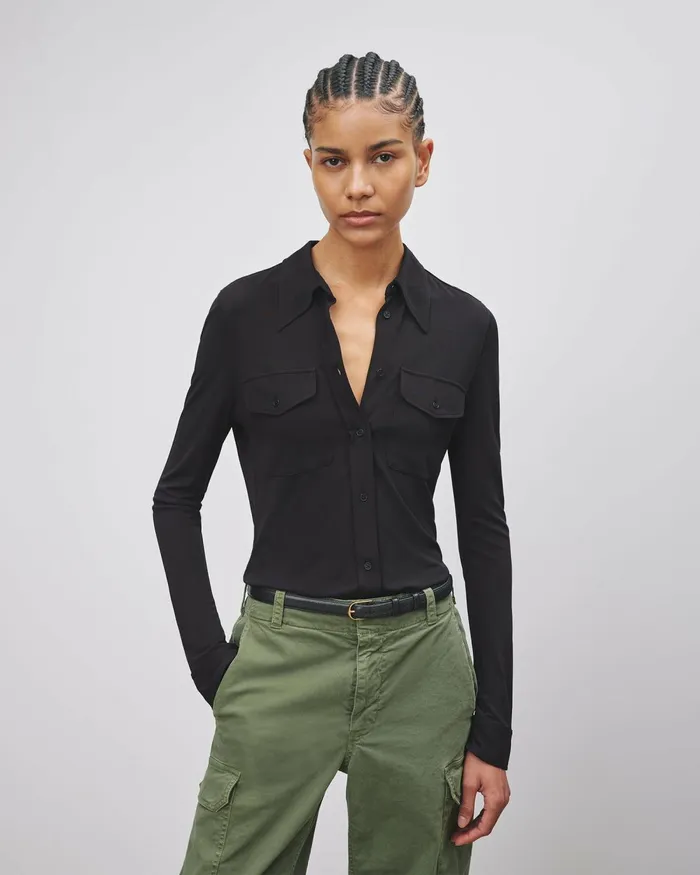 Women Tops Nili Lotan AVELINE SHIRT Black