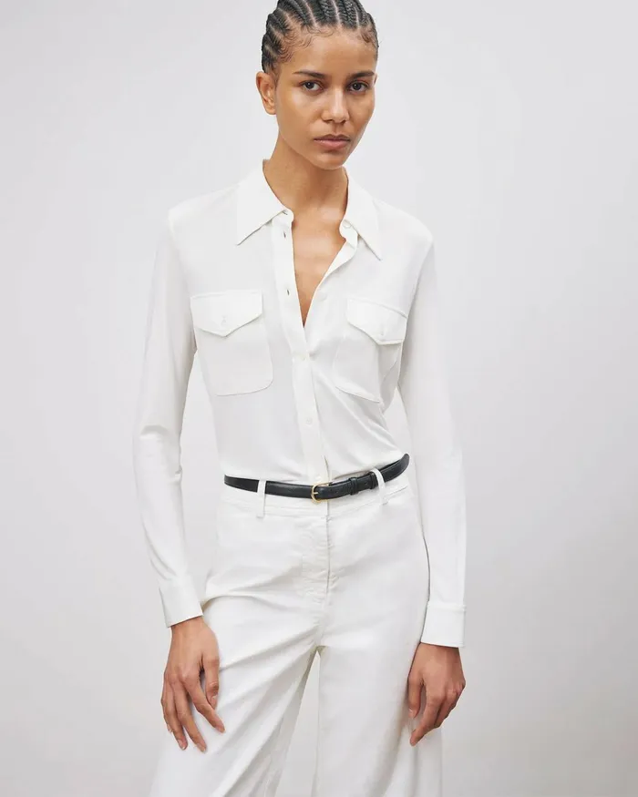 Women Tops Nili Lotan AVELINE SHIRT Black