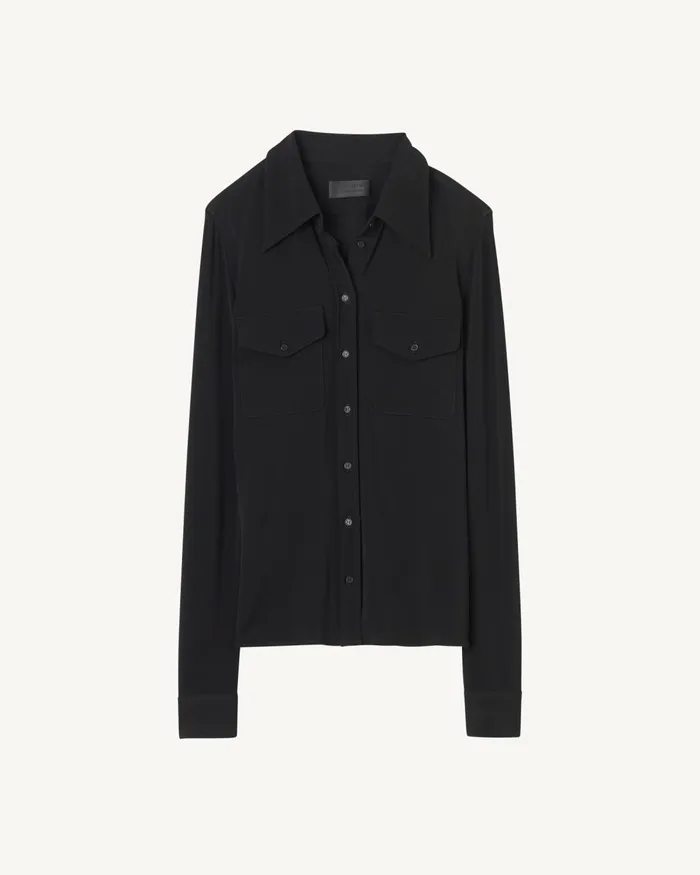Women Tops Nili Lotan AVELINE SHIRT Black