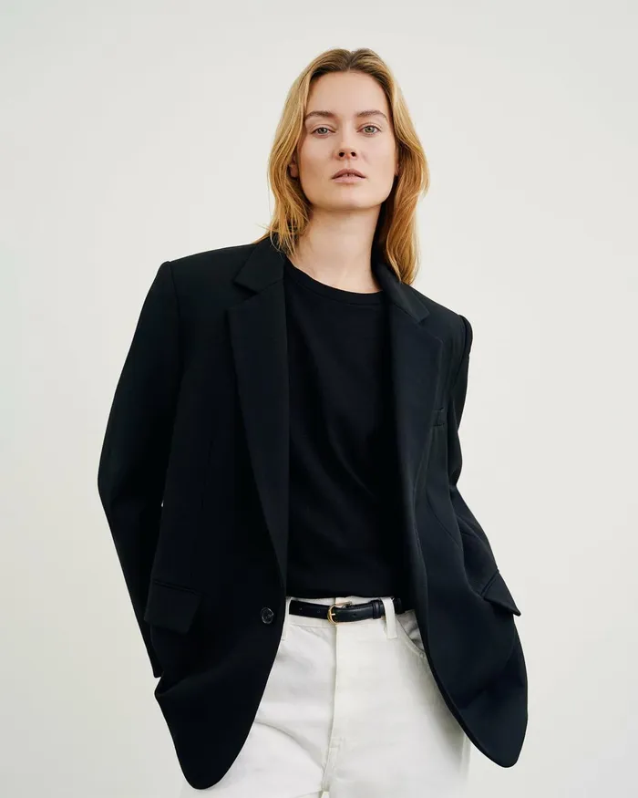 Women Tops Nili Lotan BRADY TEE Washed Black