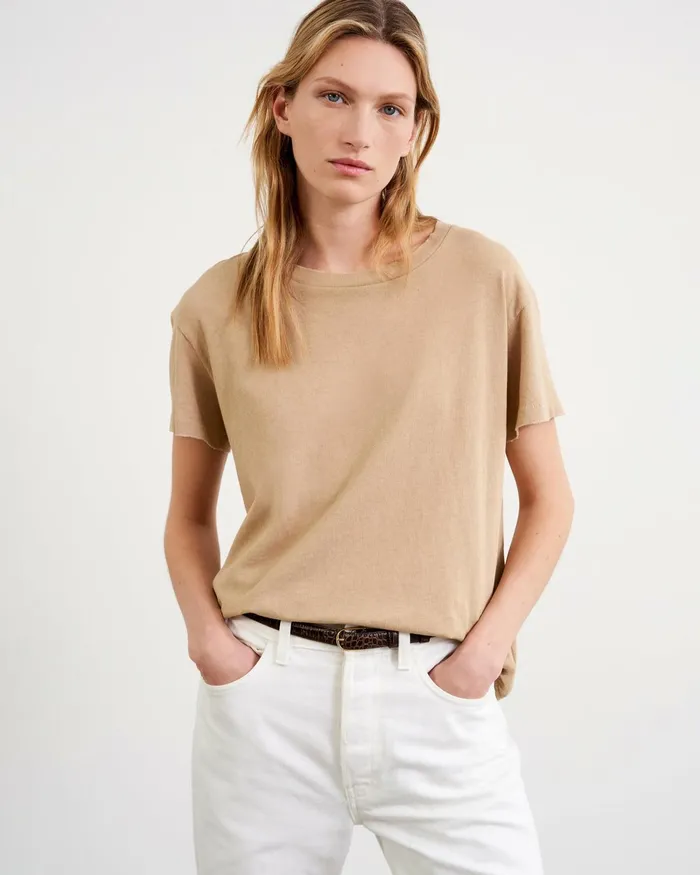 Women Tops Nili Lotan BRADY TEE Washed Black