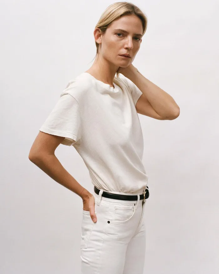 Women Tops Nili Lotan BRADY TEE Washed Black