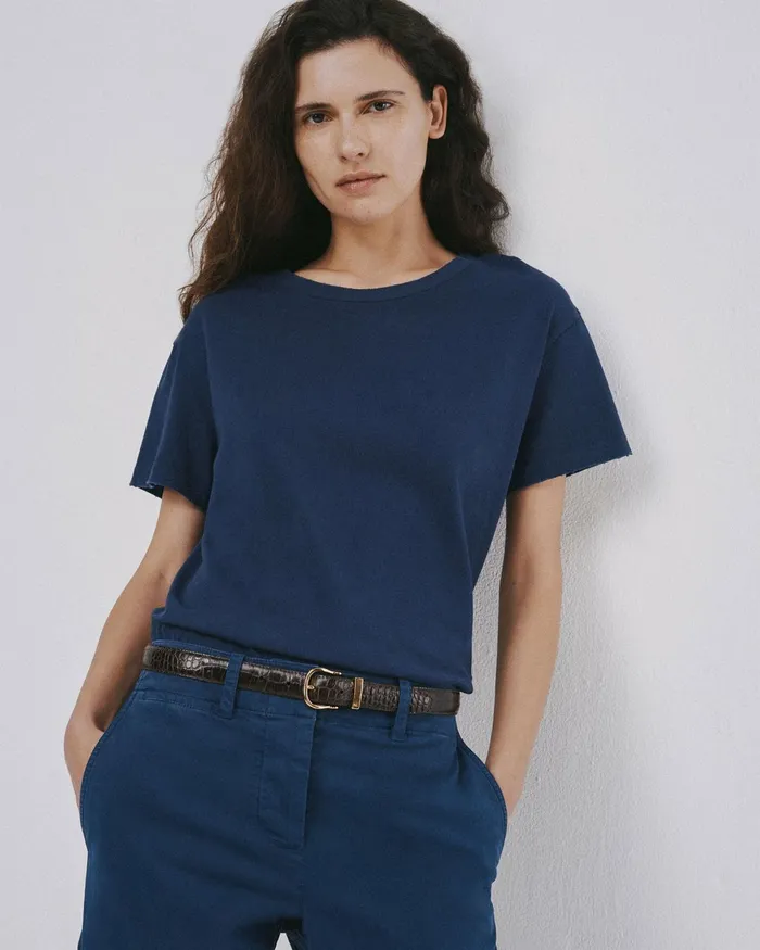 Women Tops Nili Lotan BRADY TEE Washed Black