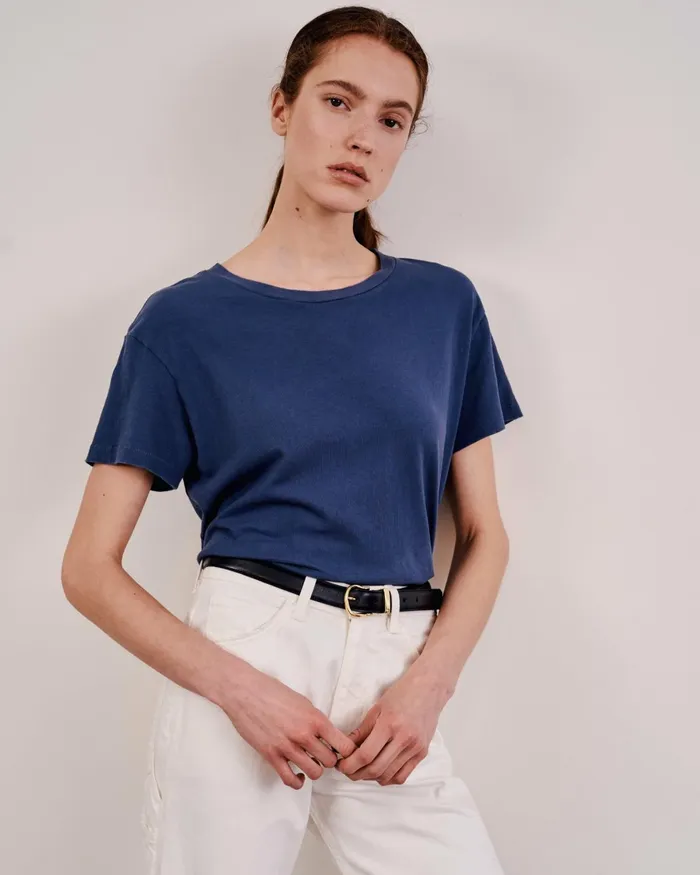 Women Tops Nili Lotan BRADY TEE Washed Black