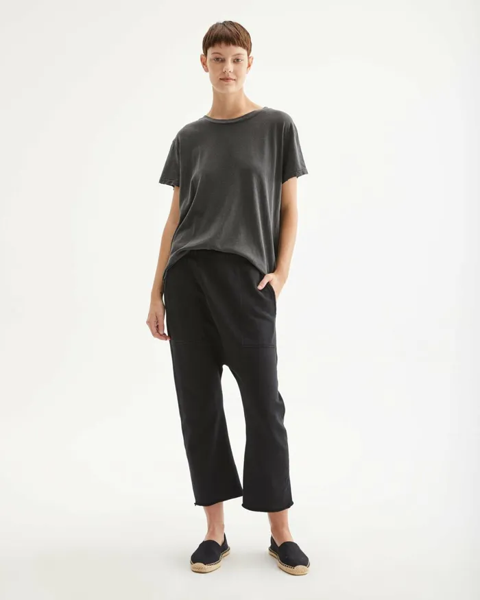 Women Tops Nili Lotan BRADY TEE Washed Black