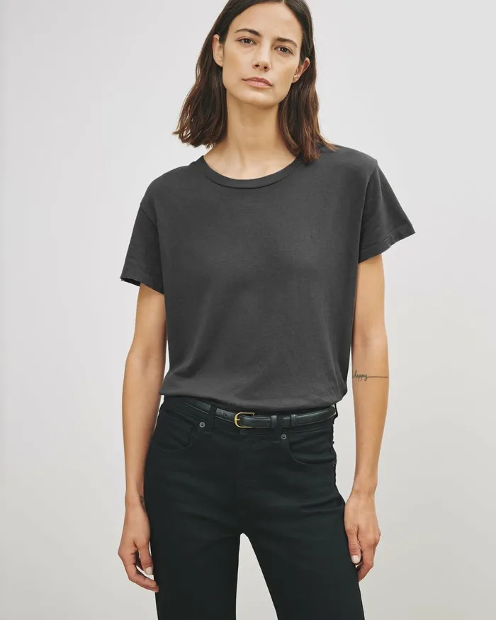 Women Tops Nili Lotan BRADY TEE Washed Black