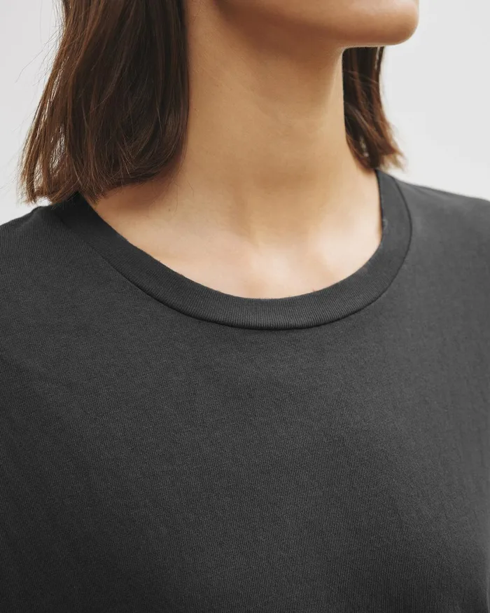 Women Tops Nili Lotan BRADY TEE Washed Black