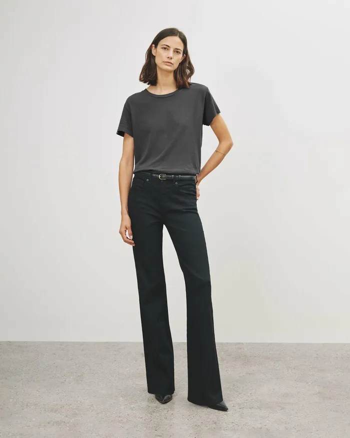 Women Tops Nili Lotan BRADY TEE Washed Black
