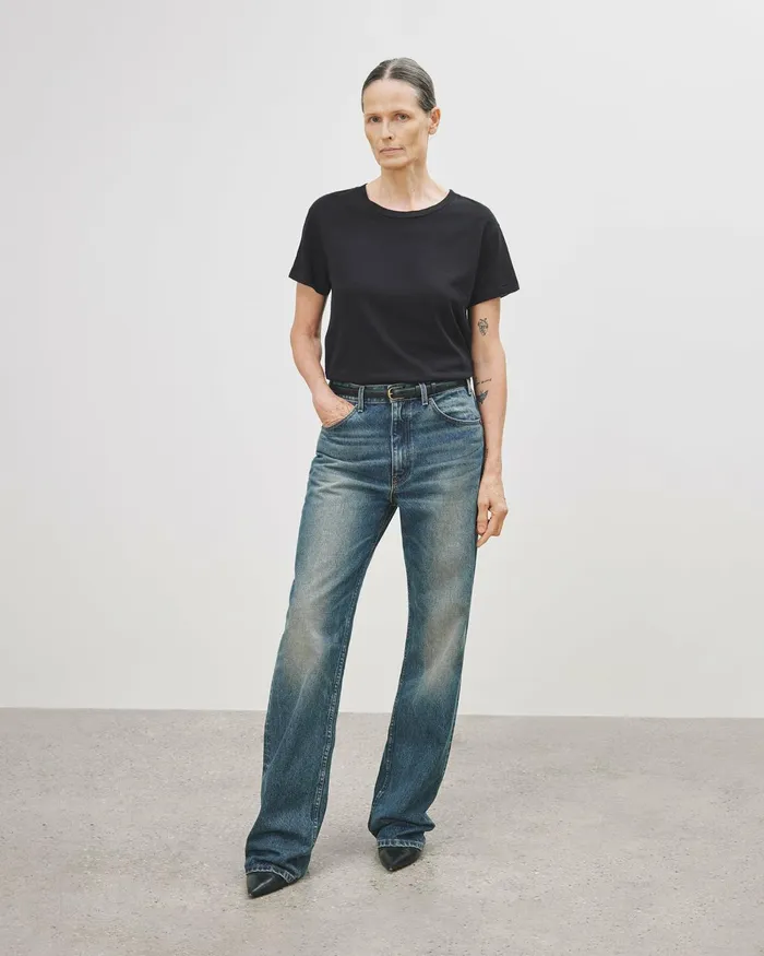 Women Tops Nili Lotan BRADY TEE Washed Black
