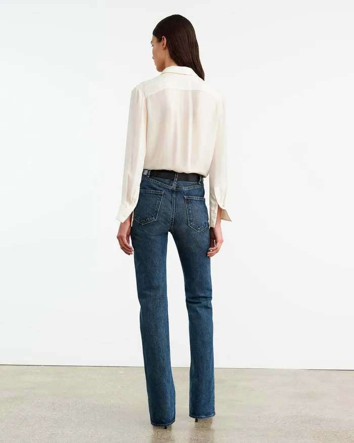 Women Tops Nili Lotan DANIKA SILK SHIRT Ivory