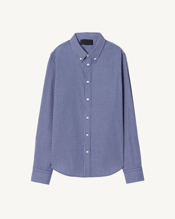 Women Tops Nili Lotan DYLLAN SHIRT Navy Vichy Check