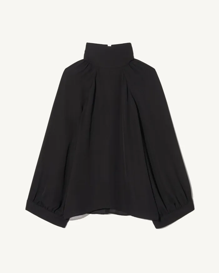 Women Tops Nili Lotan ELIANNA SILK BLOUSE Black
