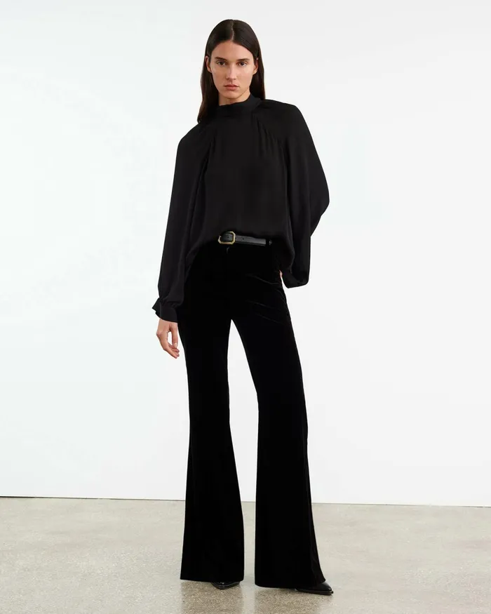 Women Tops Nili Lotan ELIANNA SILK BLOUSE Black