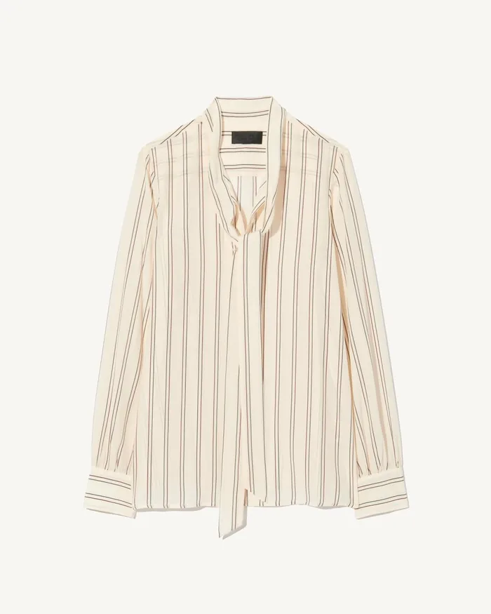 Women Tops Nili Lotan IRINA SILK BLOUSE Vintage Stripes