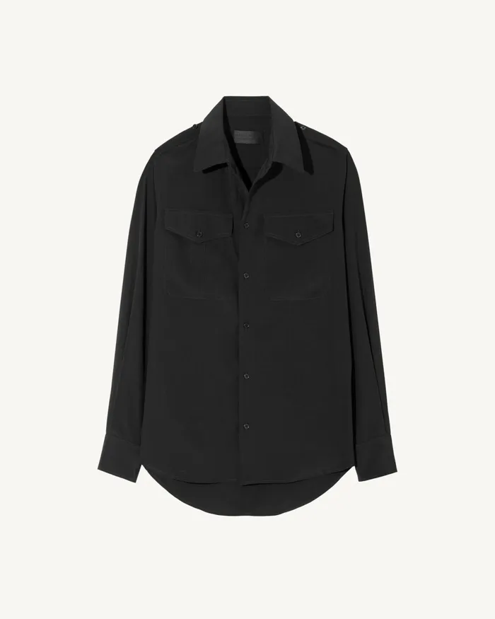 Women Tops Nili Lotan JEANETTE SILK SHIRT Black
