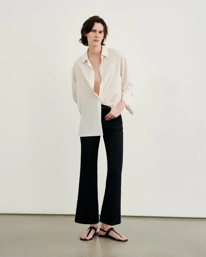 Women Tops Nili Lotan JULIEN SILK BLOUSE Black