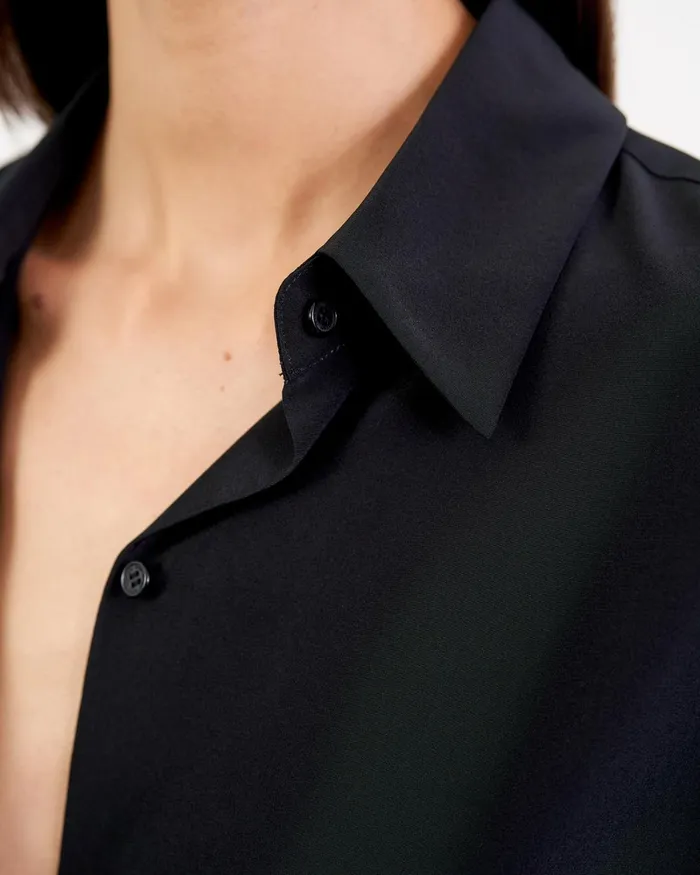 Women Tops Nili Lotan JULIEN SILK BLOUSE Black