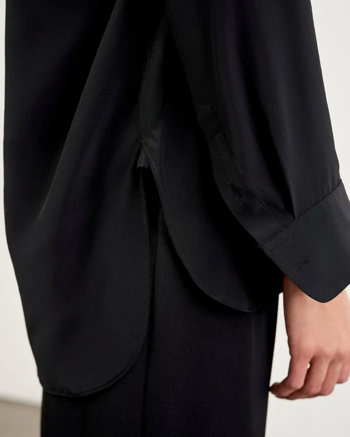 Women Tops Nili Lotan JULIEN SILK BLOUSE Black