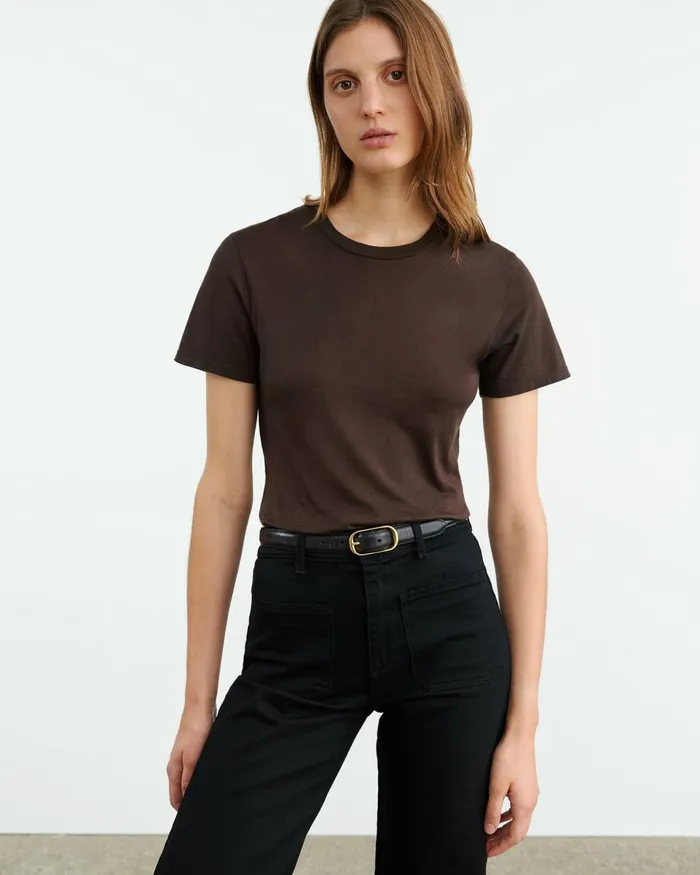 Women Tops Nili Lotan MARIELA TEE Cocoa
