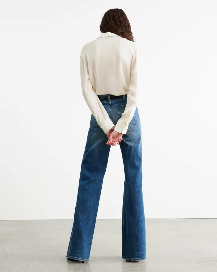 Women Tops Nili Lotan MARISA SILK SHIRT Ivory