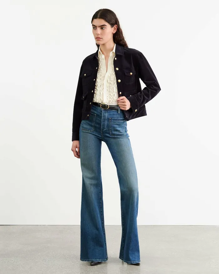 Women Tops Nili Lotan MARISA SILK SHIRT Ivory