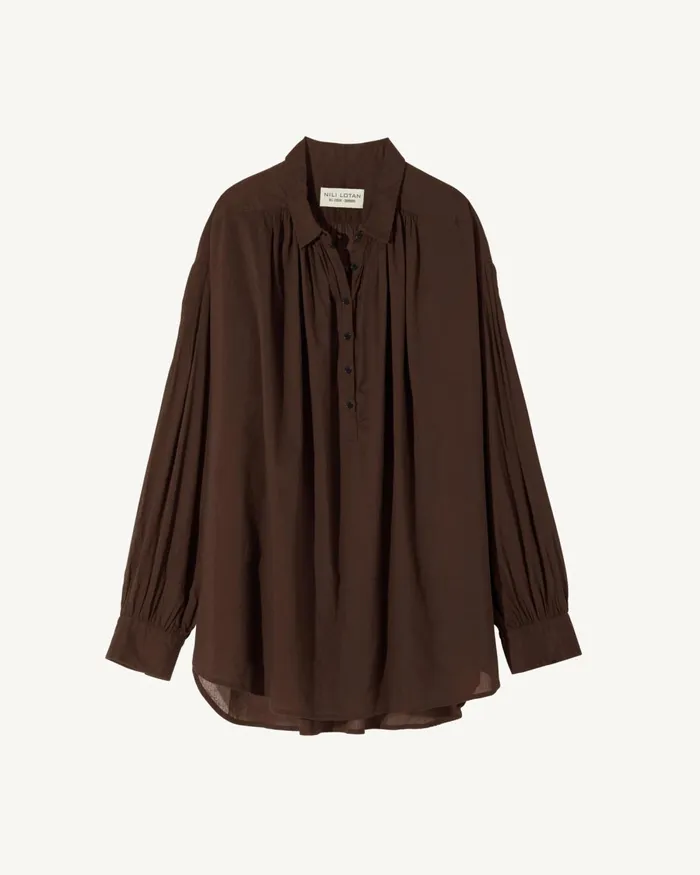 Women Tops Nili Lotan MILES BLOUSE Ivory