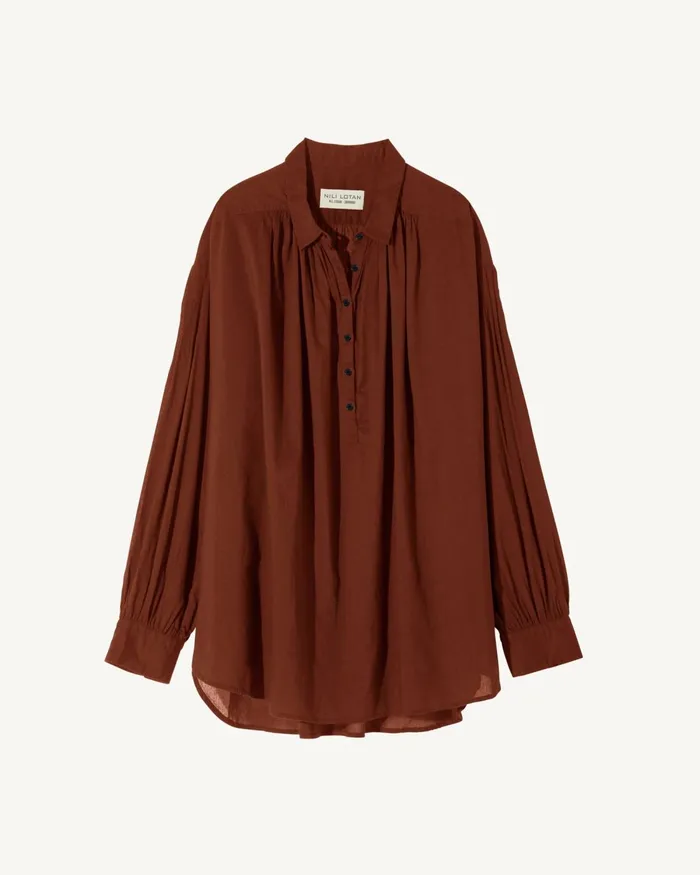Women Tops Nili Lotan MILES BLOUSE Ivory