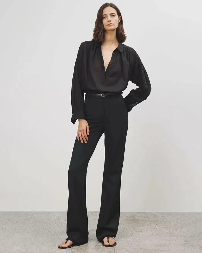 Women Tops Nili Lotan MILES BLOUSE Ivory