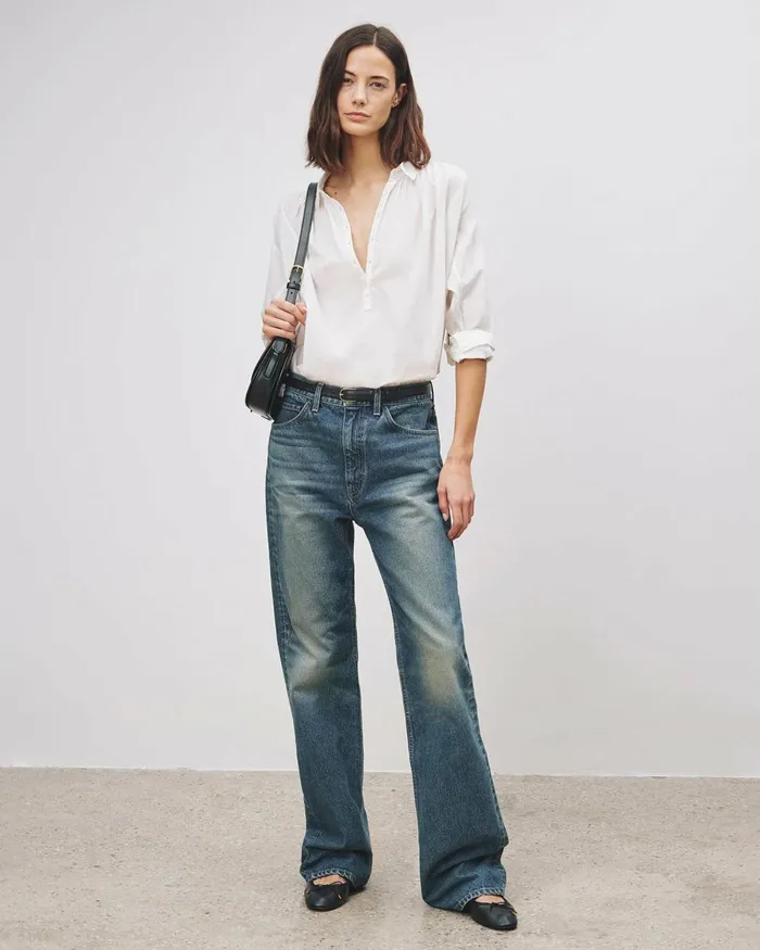 Women Tops Nili Lotan MILES BLOUSE Ivory
