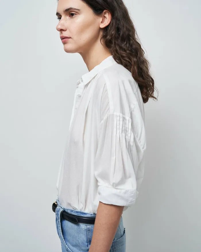 Women Tops Nili Lotan MILES BLOUSE Ivory