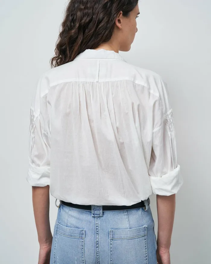 Women Tops Nili Lotan MILES BLOUSE Ivory