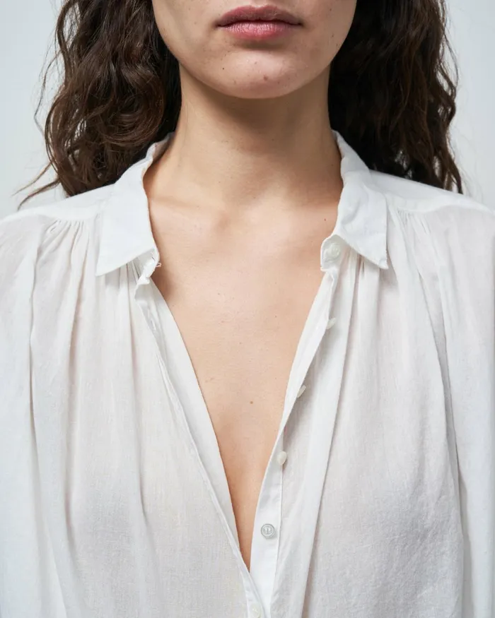 Women Tops Nili Lotan MILES BLOUSE Ivory