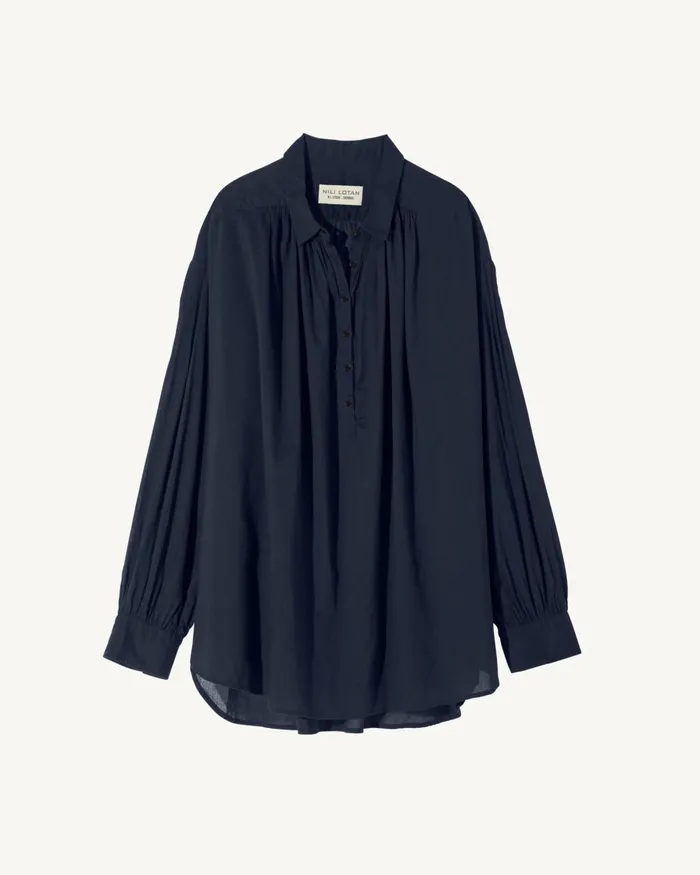 Women Tops Nili Lotan MILES BLOUSE Ivory