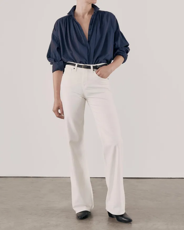 Women Tops Nili Lotan MILES BLOUSE Ivory